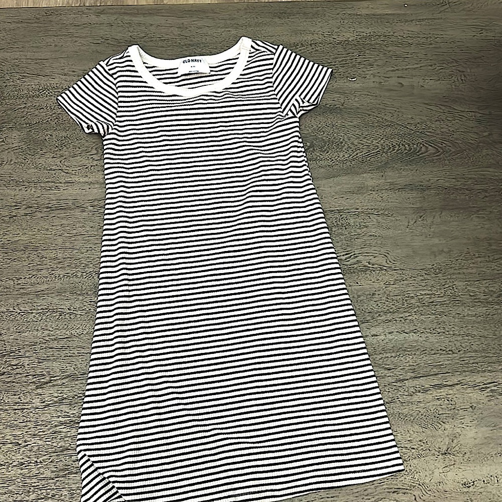black and white striped dress girls.